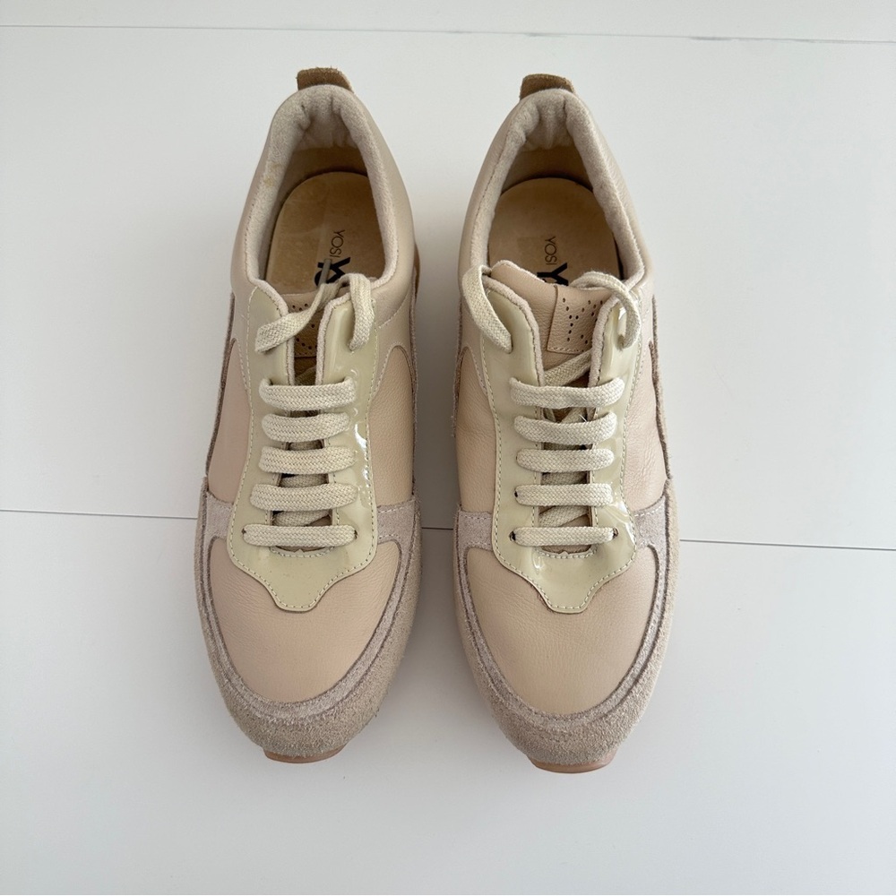 Yosi Samra Women's Paige Sneakers in Taupe Multi Cream Tan Color sz 10 - Picture 2 of 15